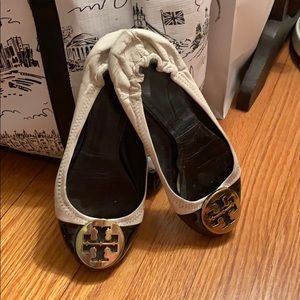 Tory Burch Minnie Ballet Flats Black & White